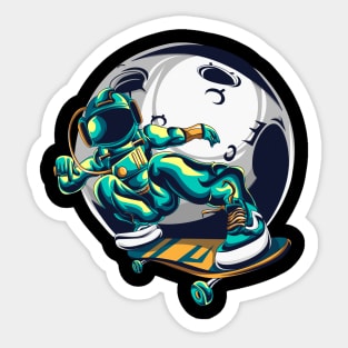 Astronaut Freestyle Skateboard Sticker